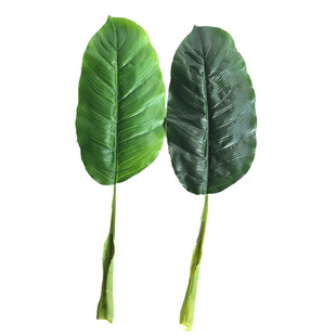 仿真叶子植物背景墙假树装饰北欧绿植客厅插花配材大芭蕉叶扇葵叶