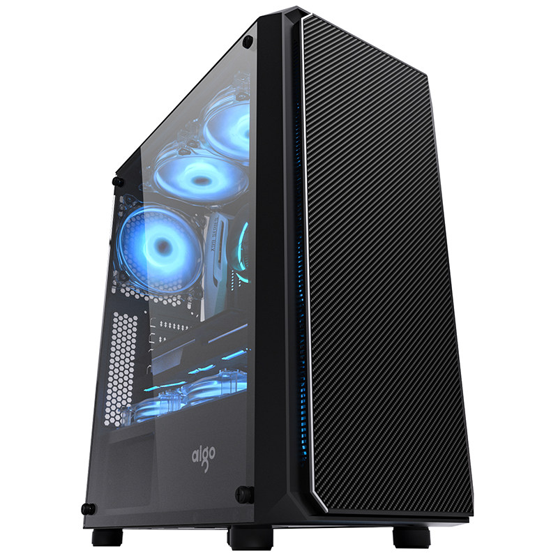 aigo/爱国者t9台式机电脑机箱 支持240一体式水冷 游戏全侧透机箱