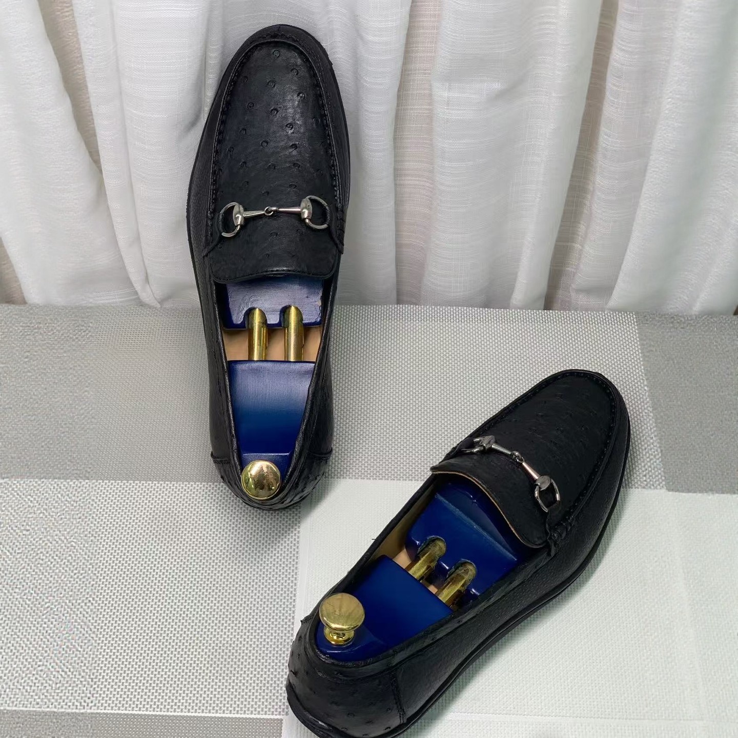 真鸵鸟皮鞋撤柜清仓41真皮马衔扣豆豆鞋男一脚蹬休闲百搭黑色男鞋,流行男鞋,乐福鞋（豆豆鞋）,淘宝优惠券,粉丝福利购,淘宝优惠卷