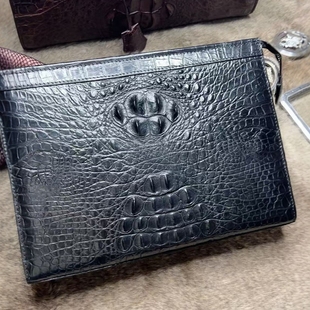 男包鳄鱼头骨信封包多卡位手机男款撤柜清仓手挽男士包真皮手拿包
