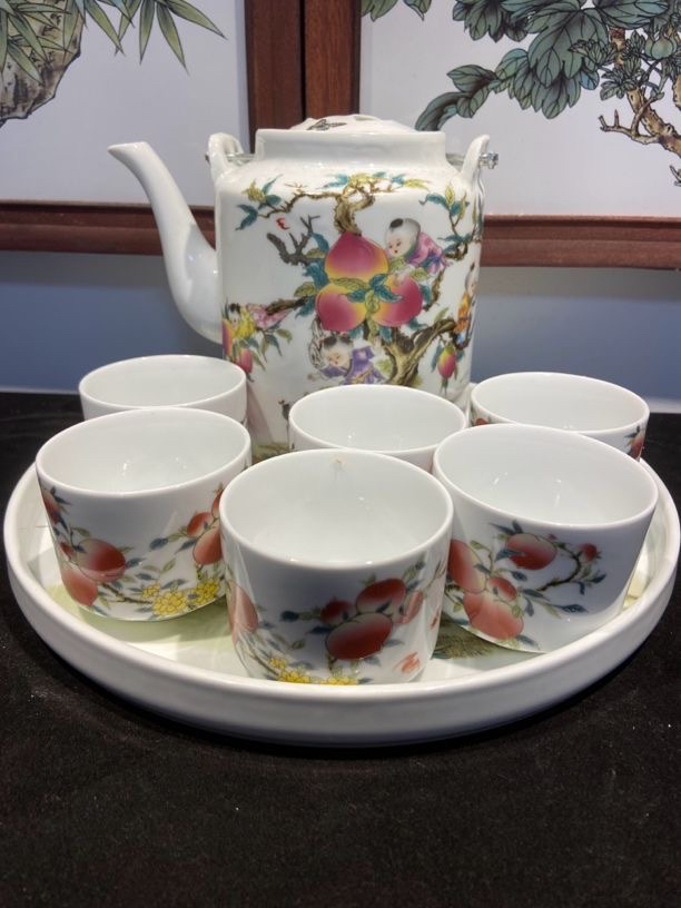 中式景德镇冷水壶高温开水茶壶家用凉水壶套装茶盘茶杯客厅大容量