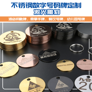 镀色金属不锈钢号码牌数字编号号码牌数字手牌酒店编号可定制logo