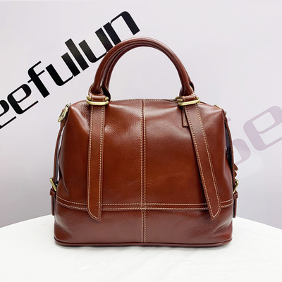 女款大容量手提包牛皮包包高级感女包斜跨包真皮单肩包大气上档次