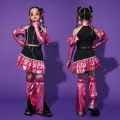 女童爵士舞演出服jazz炸街套装 模特走秀潮服女孩街舞嘻哈舞蹈衣服