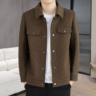 潮流青年外套字母潮牌春秋男装 男士 夹克休闲韩版 春季 帅气翻领修身