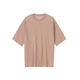 定制女装 金属光泽宽松极简百搭T恤0369 桑蚕丝混纺竖纹短袖