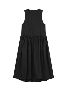 定制女装 匹马棉背心连衣裙花苞显瘦极简通勤斜纹剪裁0389