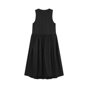 定制女装 匹马棉背心连衣裙花苞显瘦极简通勤斜纹剪裁0389