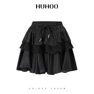 纯色系蛋糕裙百褶裙百搭蕾丝短裙0327 时尚 定制女装 夏季