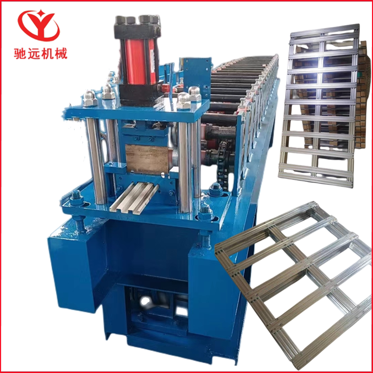 仓储物流金属货架托盘机设备叉车装卸货架托盘成型机钢板托盘机器