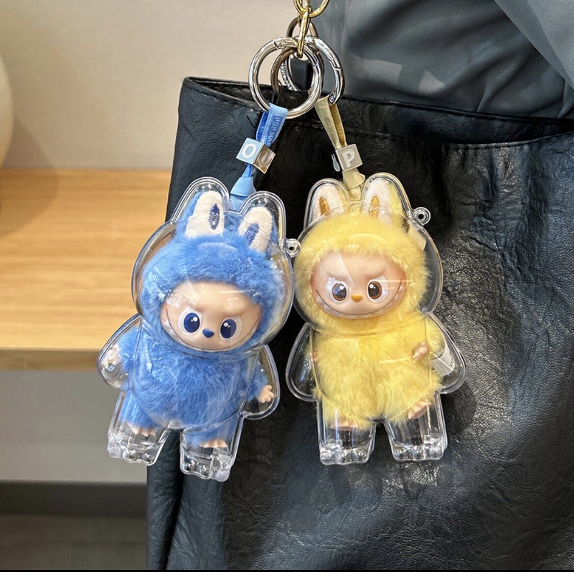 labubu4.0透明保护壳mini拉布布四代心底密码保护罩硬壳外出娃包