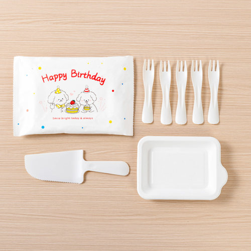 蛋糕刀叉盘套装生日纸盘子和叉子一次性碟具餐盘食品级加厚塑料小