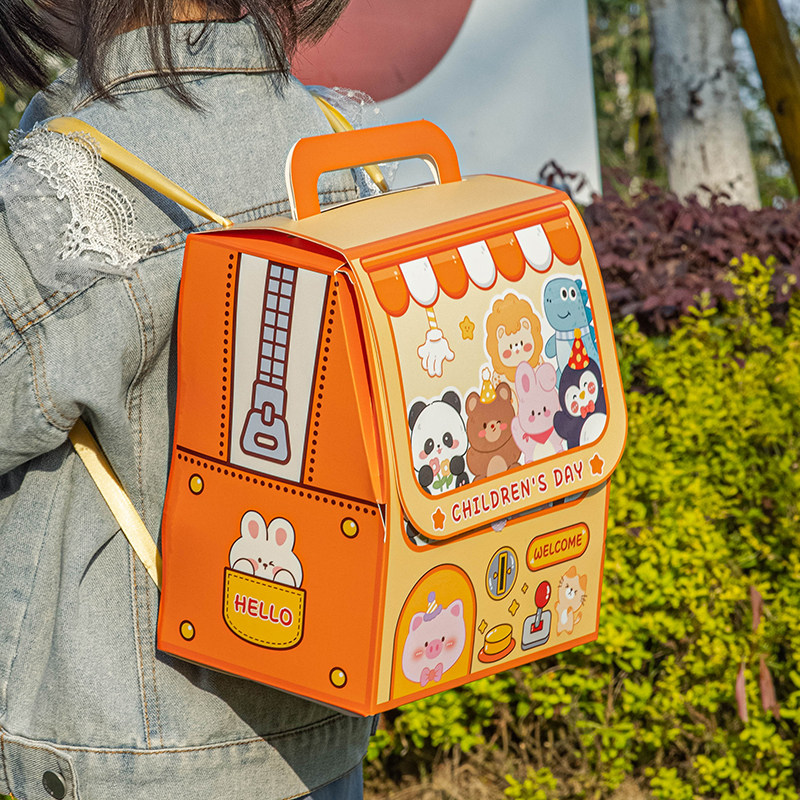 六一儿童节礼品盒空盒袋零食包装糖果伴手书生日物幼儿园61可爱