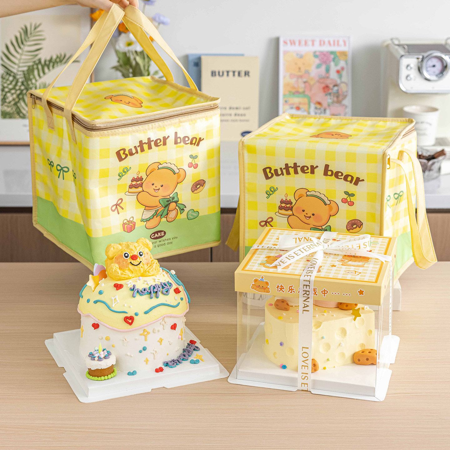 6寸生日蛋糕保温袋一次性外卖专用箱铝箔隔热甜品雪糕冰淇淋手提