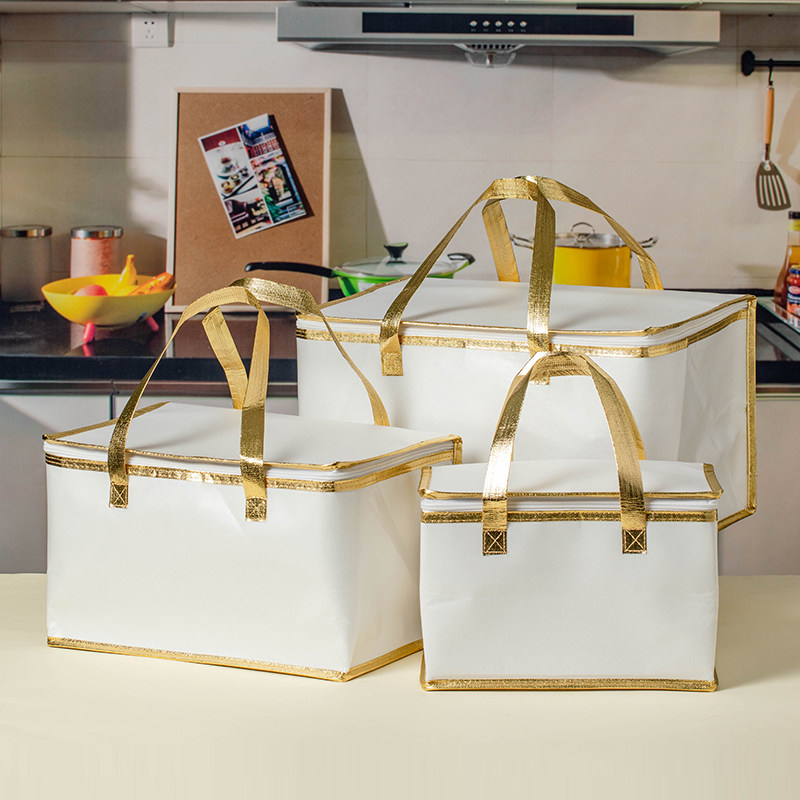 饭盒袋便当包手提袋子保温带饭上班族加厚铝箔野餐长方形外卖保冷