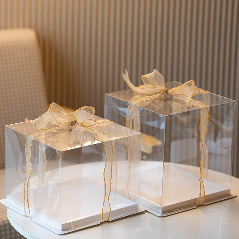 全透明生日蛋糕盒子4四寸5五6六8八10十12双三层加高包装盒打二小