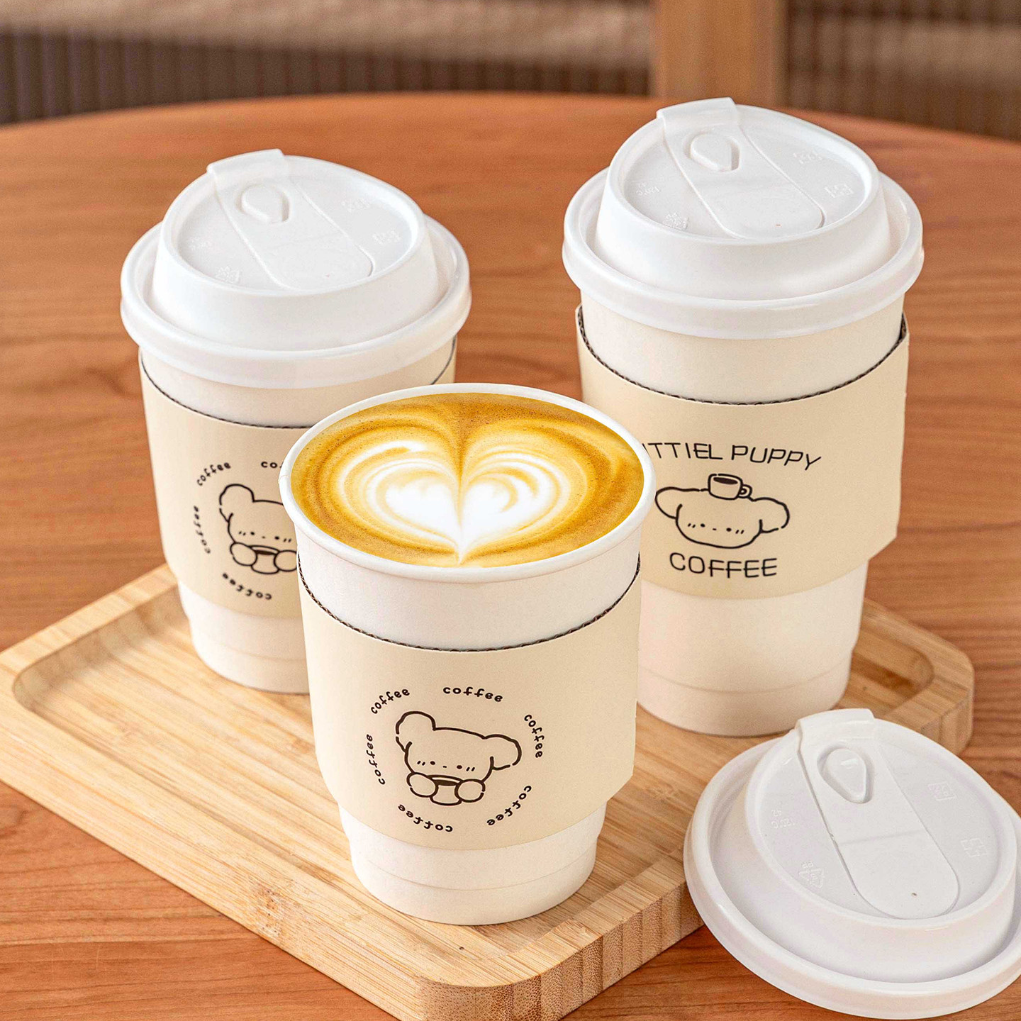 咖啡专用一次性纸杯带盖家用加厚热饮耐高温食品级早餐豆浆外带商