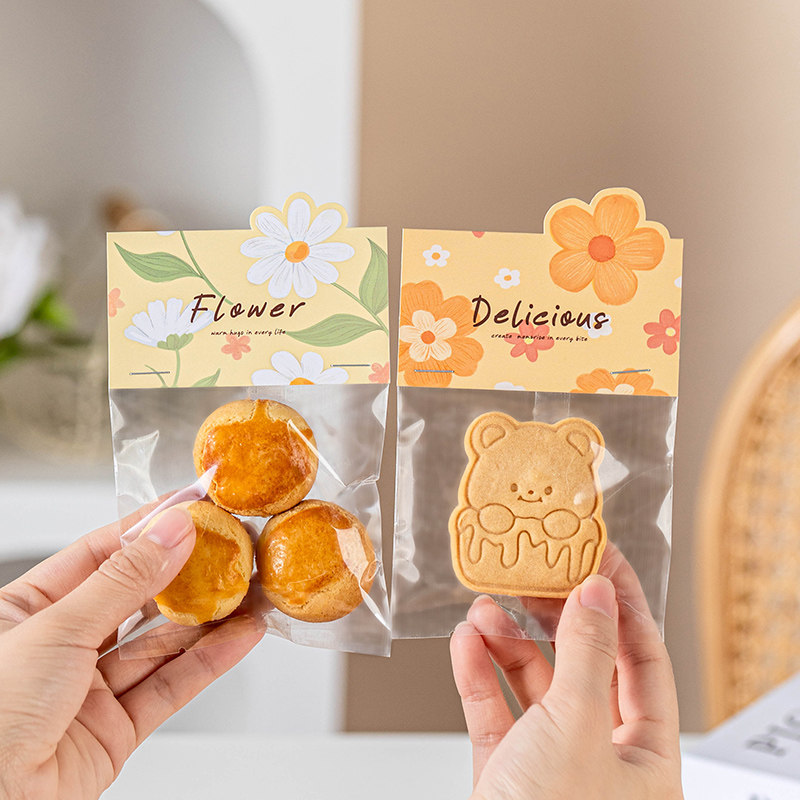 饼干包装袋卡头雪花酥食品子卡通糖果曲奇烘焙塑料密封的透明零食