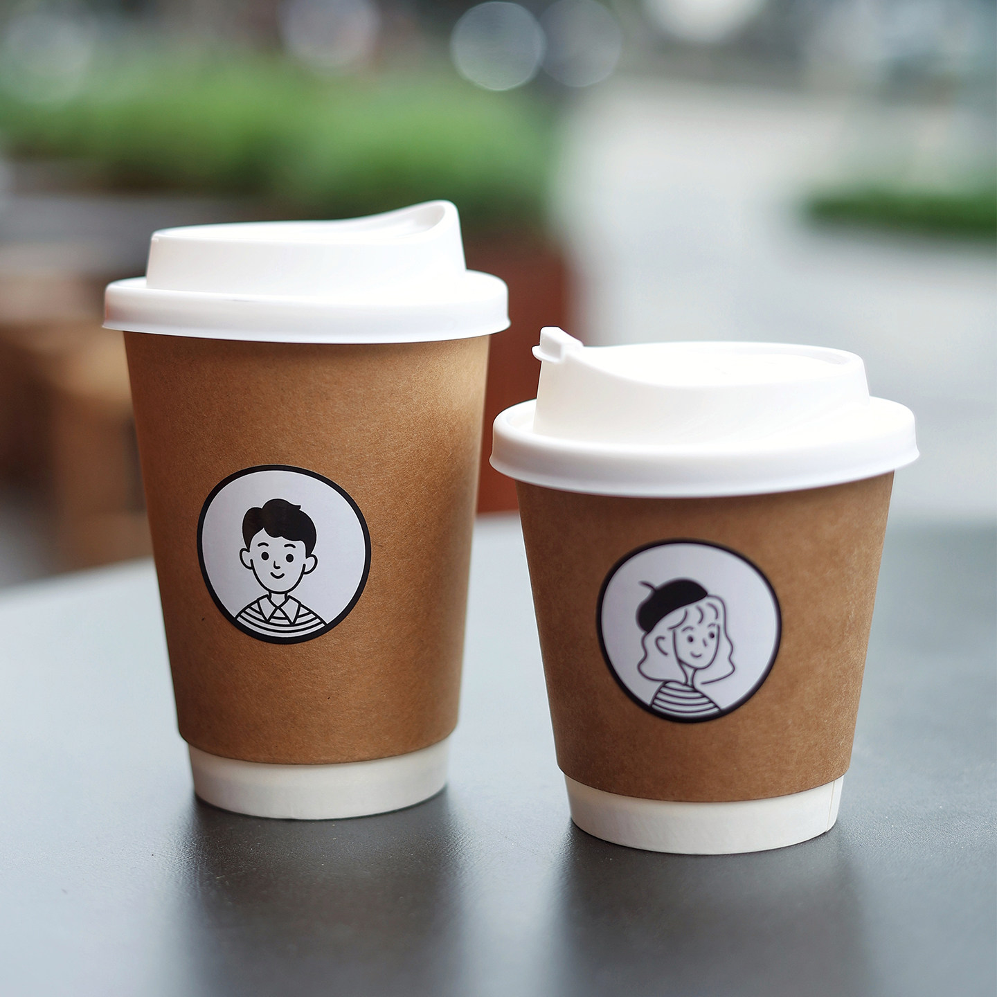 咖啡杯子一次性纸杯带盖专用加厚热饮奶茶杯外卖豆浆水杯打包商用