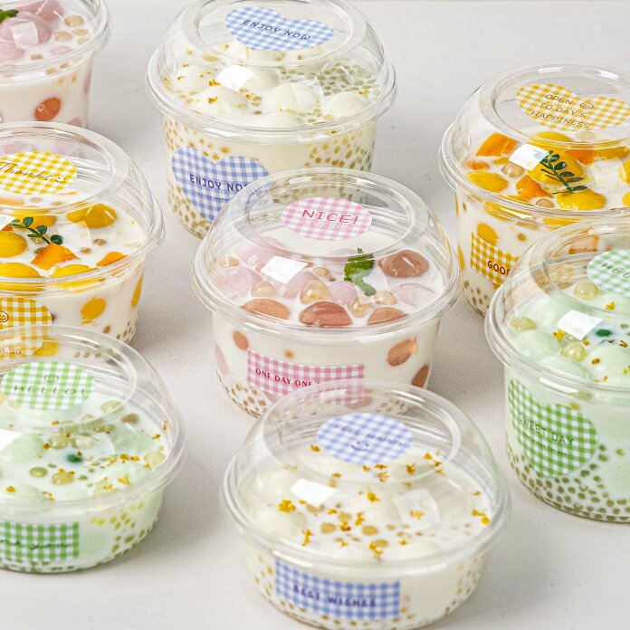 一次性冰粉碗专用打包带盖甜品糖水冰豆花水果捞芋圆汤塑料盒