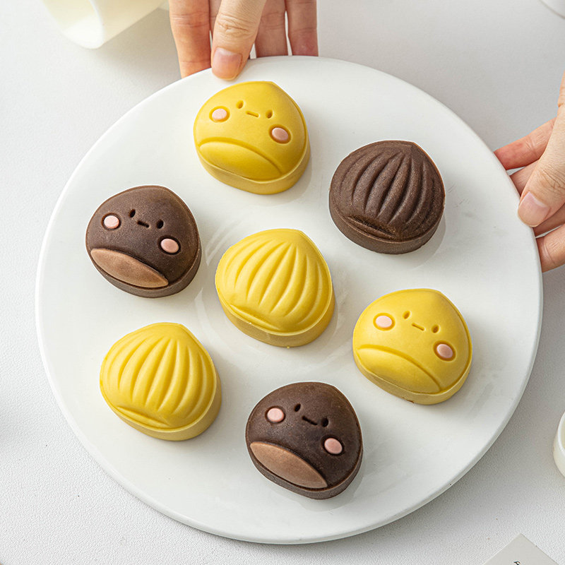 2026新款栗子月饼模具手压式家用按压绿豆糕点30g75克可爱磨流心