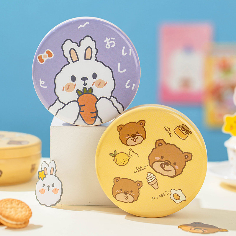 饼干盒曲奇包装铁盒空圆形罐马口储存小糖果雪花酥牛轧糖点心烘焙