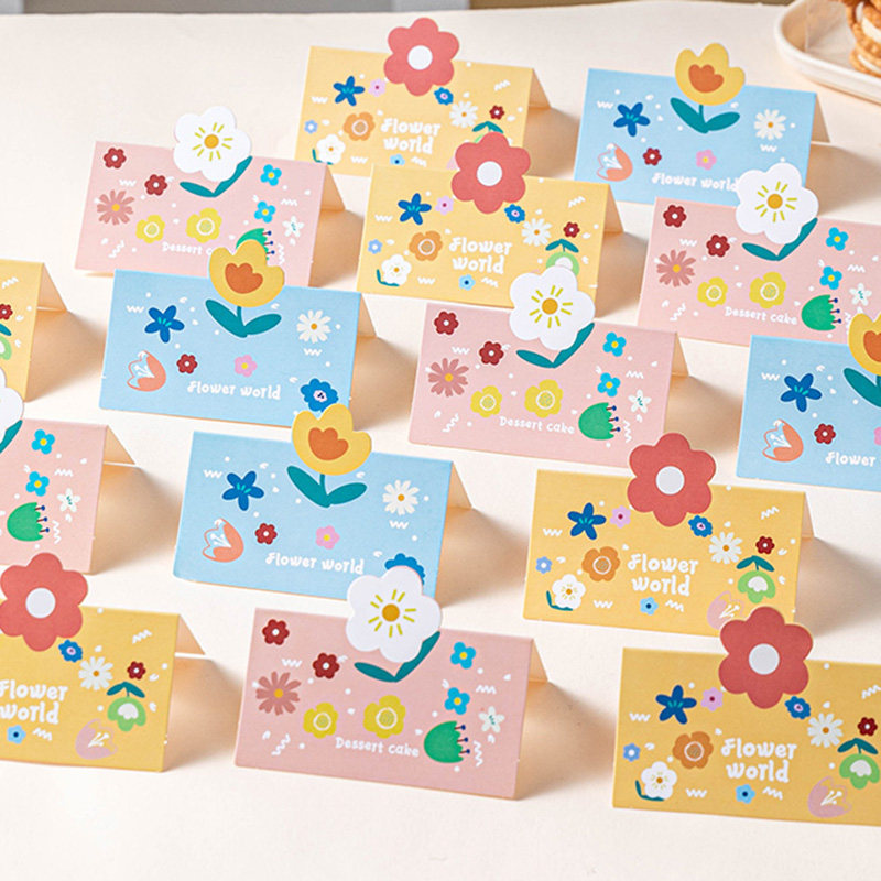 卡头包装袋纸封口饼干曲奇雪花酥小饰品可爱diy对折页独立体打大