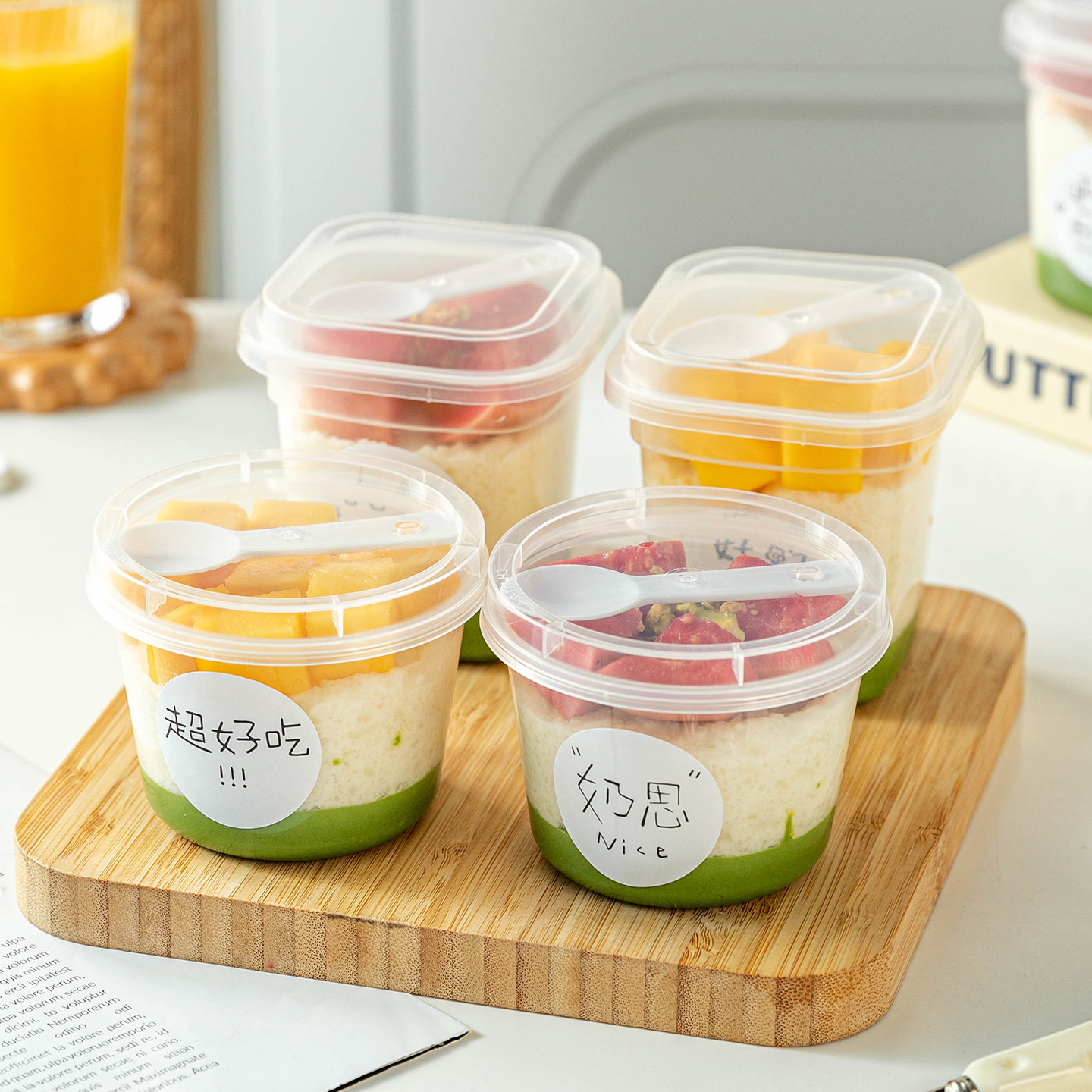 米布丁杯罐子一次性双皮奶专用酸奶果冻带盖塑料食品级甜品耐高温