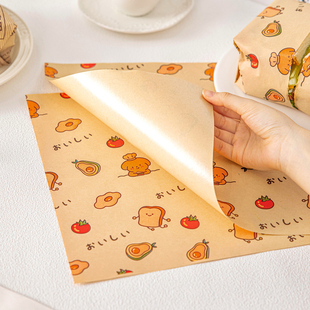 做三明治的包装纸专用食品级可微波早餐袋汉堡盒饭团包防油手抓饼