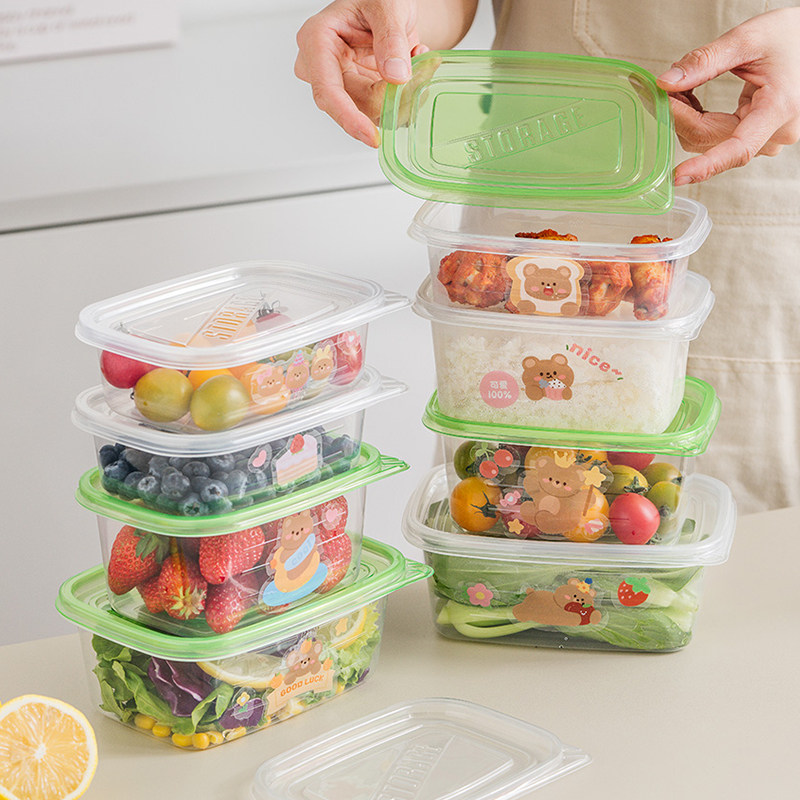饭盒保鲜盒微波炉加热密封餐水果便当食品级塑料冰箱专用便携外出