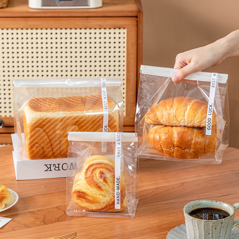 吐司包装袋面包250g4打包烘焙透明饼干重复食品级的自封克子土欧