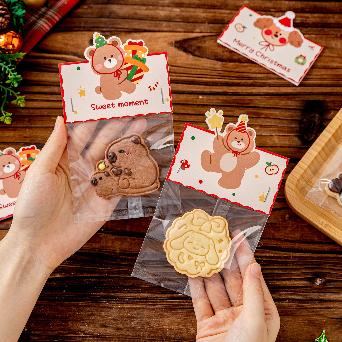 圣诞饼干包装袋子糖霜曲奇卡头糖果甜点雪花酥零食大号节盒烘焙礼