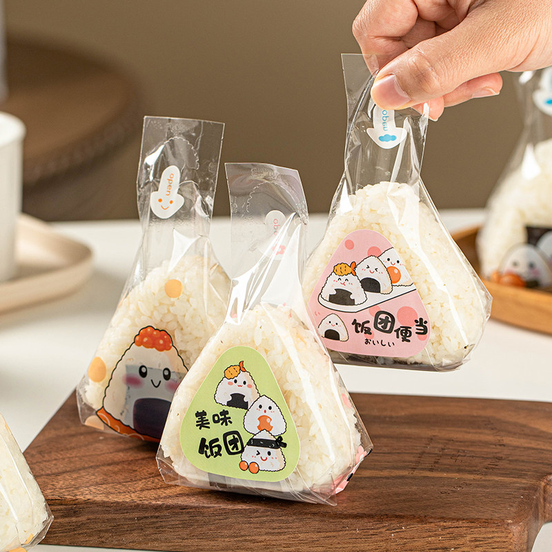 日式三角饭团包装袋子饭团纸模具贴纸寿司海苔可微波自制打包紫米