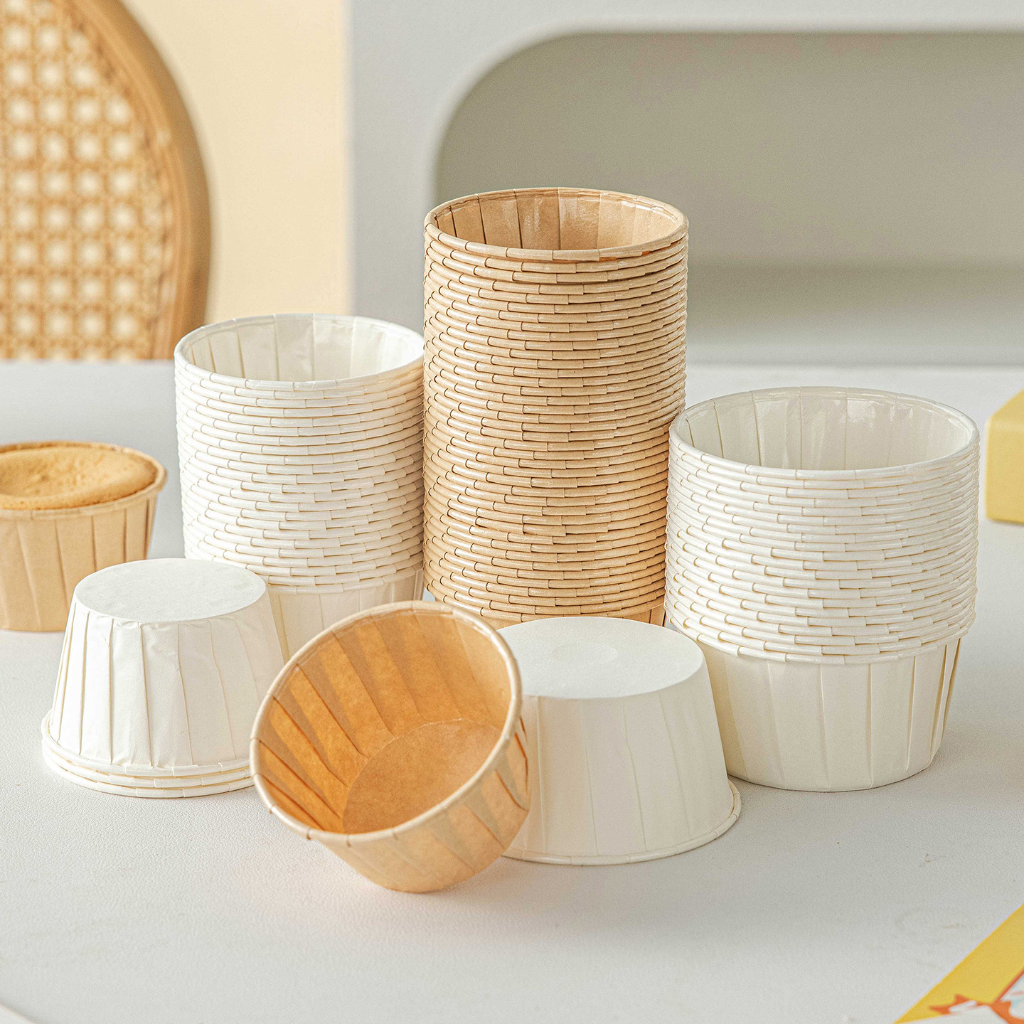 大号卷边纸杯蛋糕纸托纸杯子烘焙空气炸锅烤箱专用食品级麦芬模具