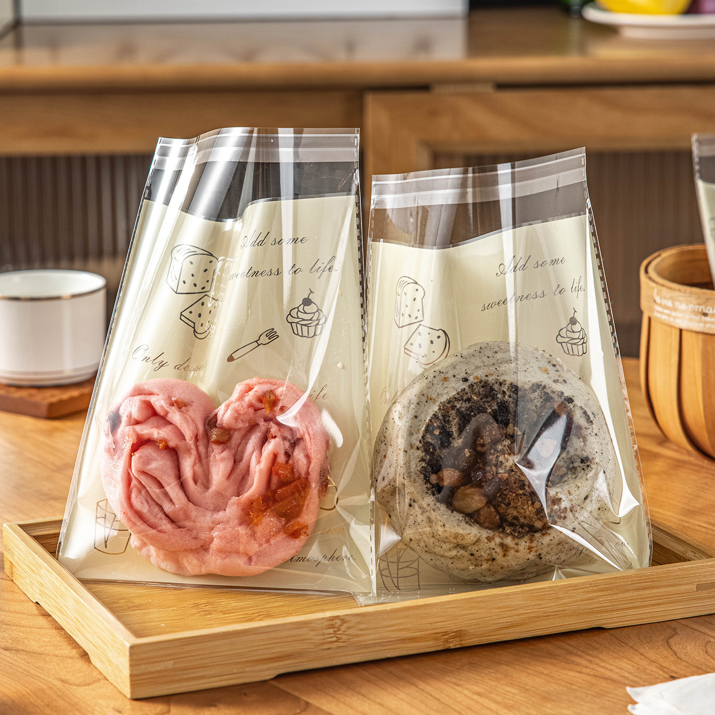 手工馒头包装袋面包自封吐司贝果食品级独立碱水烘焙透明打包早餐