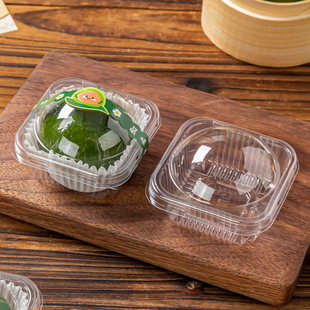 青团包装盒专用食品级吸塑单个打包盒子纸托贴纸雪媚娘清明果艾糍