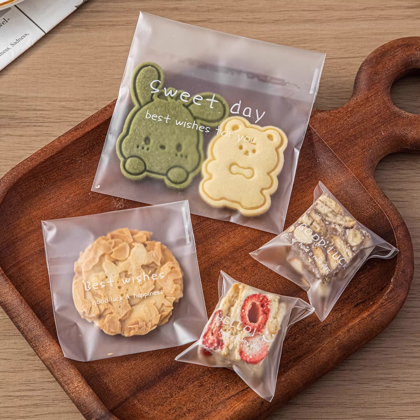 饼干包装袋自封粘曲奇面单独立小的雪花酥盒子糖果烘焙零食品分装