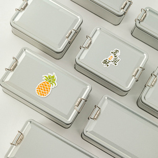 凤梨酥包装盒子搭扣曲奇饼干雪花酥糖果铁长方形空罐马口烘焙的袋