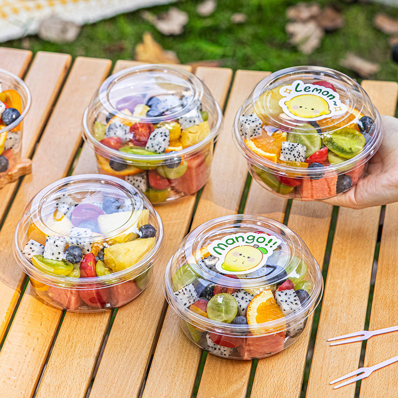 一次性水果果切打包盒碗分装食品级家用冰粉专用野餐塑料带盖露营