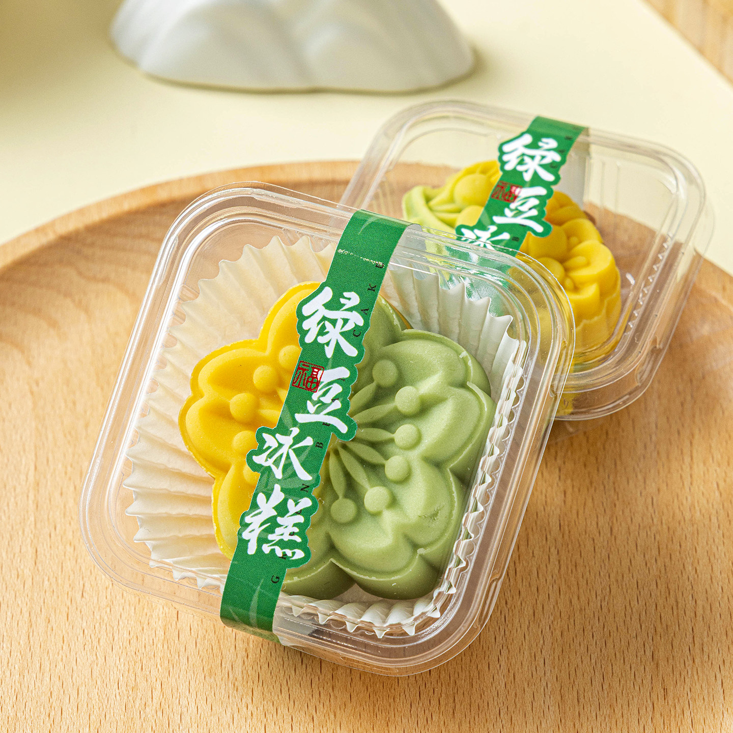 绿豆糕包装盒冰皮月饼山药糕点心盒贴纸单独粒和果子中式空打包