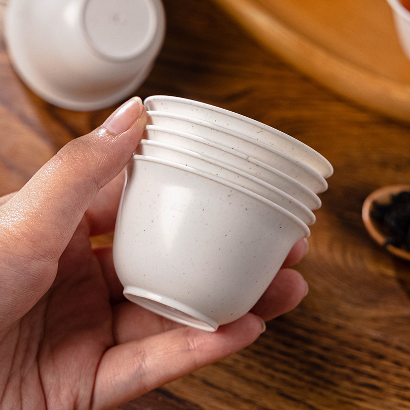 一次性功夫小茶杯子的水杯即弃加厚家用稻香待客小号环保高档茶具