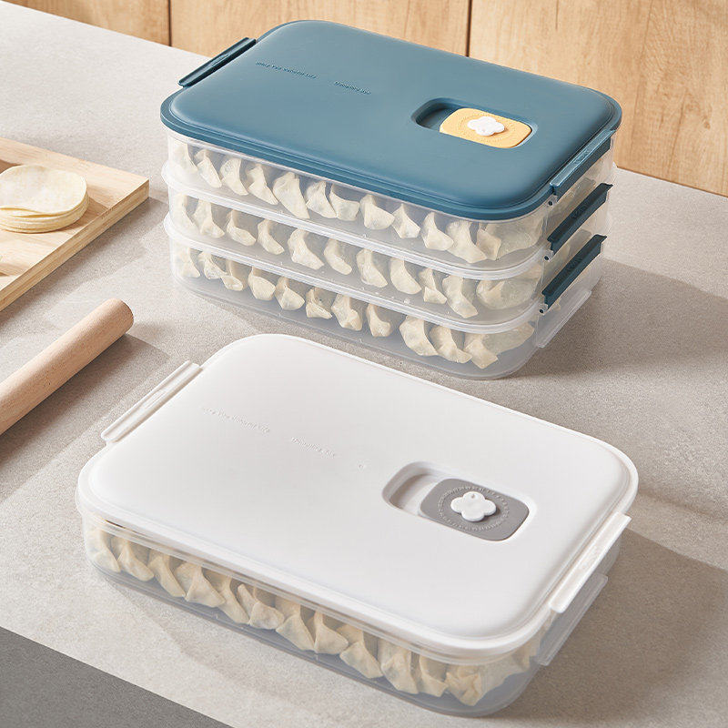 饺子收纳盒保鲜密封水果食品级馄饨速商托盘冰箱专用塑料冷冻分装