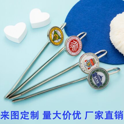 高校金属书签定制名校大学校徽学生用毕业创意纪念品刻字logo定制