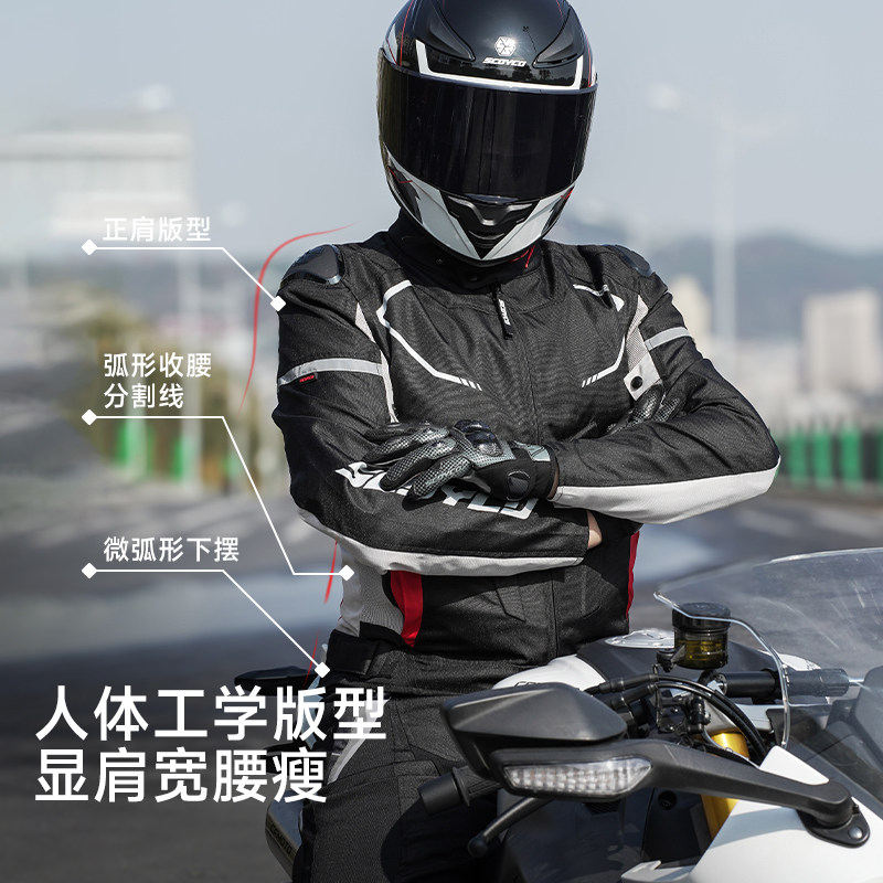 赛羽摩托车骑行服男春夏拉力服机车服通风透气防摔骑士装备JK321