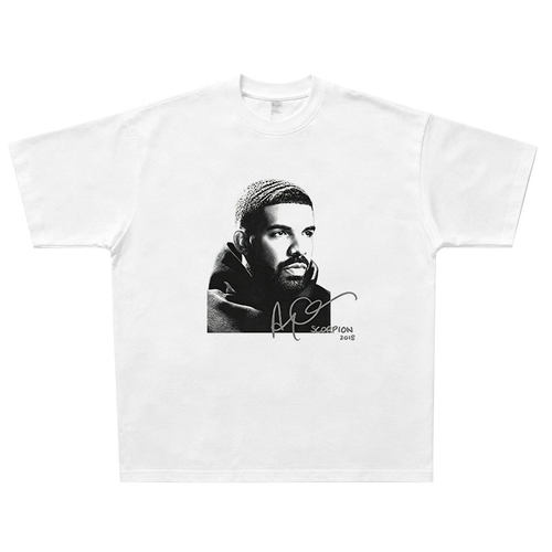 Scorpion天蝎座Drake人像美式纯棉T恤 hiphop嘻哈说唱Rap饶舌短袖