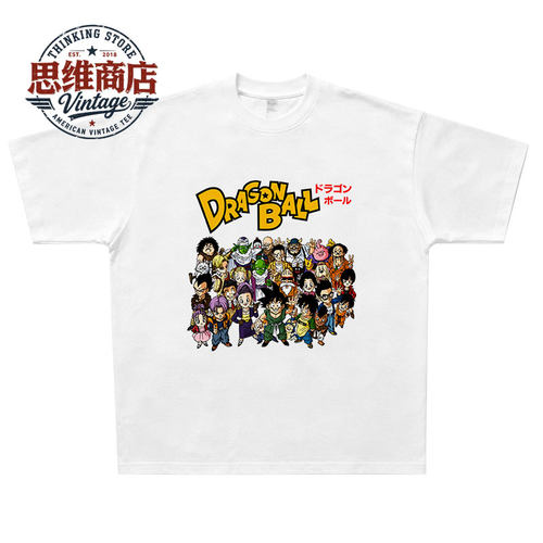 DragonBall 七龙珠全员合照 vintage日系经典动漫复古重磅短袖T恤