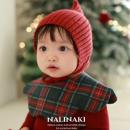 nalinaki韩国小众圣诞系列口水巾双面围嘴宝宝口水巾纯棉口水巾