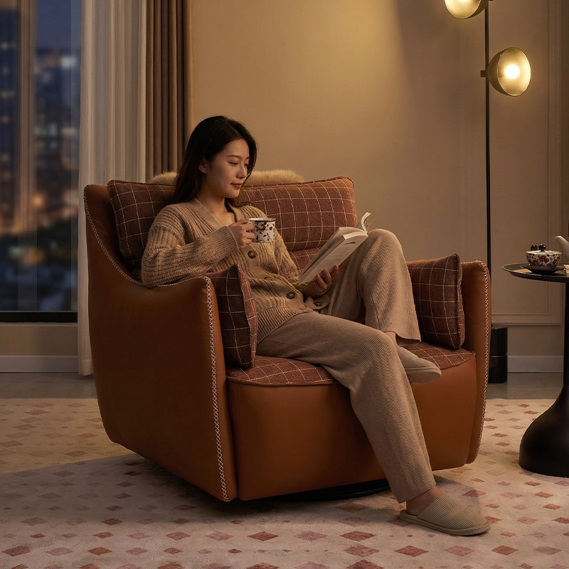 旋转休闲沙发椅子懒人沙发单人阳台小沙发现代简约小户型卧室躺椅