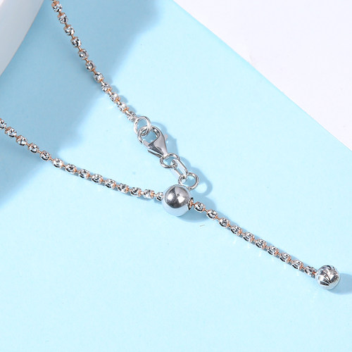 3XX元/克 正品意大利细款1.5mm18K金钻石项链白金黄金可调节项链 - 封面