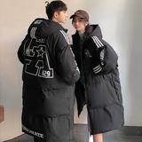 加厚连帽羽绒袖子三杠字母情侣款宽松羽绒服男女102B-2Y4085P165，男装羽绒服，星座102B-2